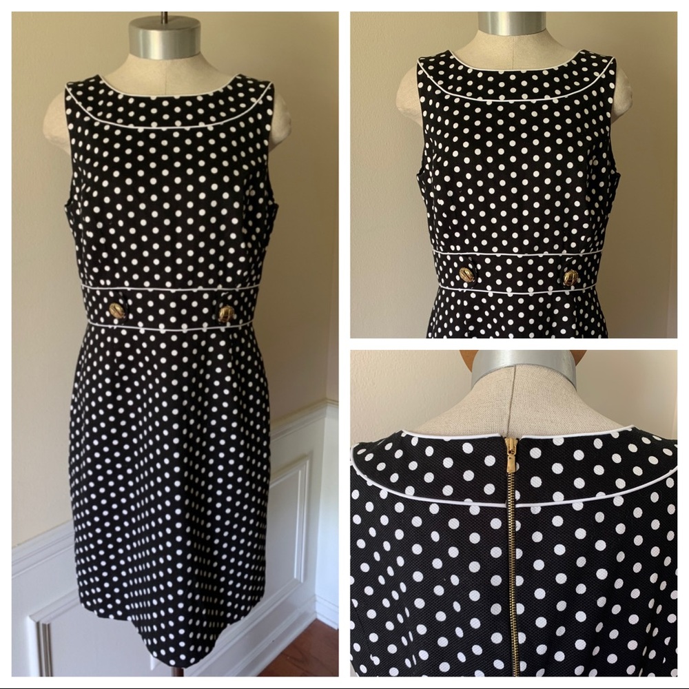 Tahari Arthur S. Levine Polka Dot Sheath Dress